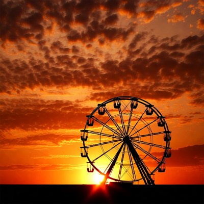 Ferris Wheel Silhouette at Sunset