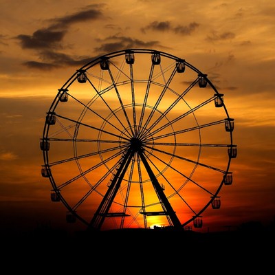Ferris Wheel Silhouette at Sunset