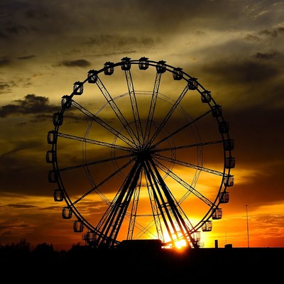 Ferris Wheel Silhouette at Sunset