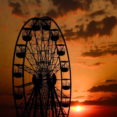 Ferris Wheel Silhouette at Sunset