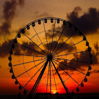 Ferris Wheel Silhouette at Sunset