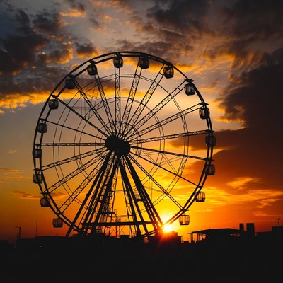 Ferris Wheel Silhouette at Sunset