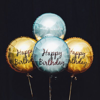 Happy Birthday Gold Silver Balloons
