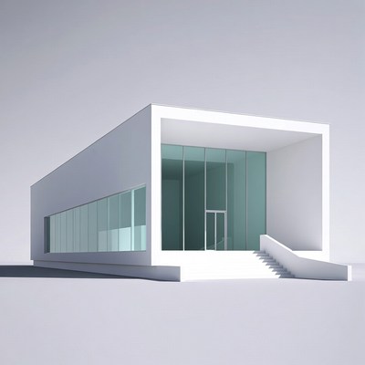 Modern White Glass House Exterior