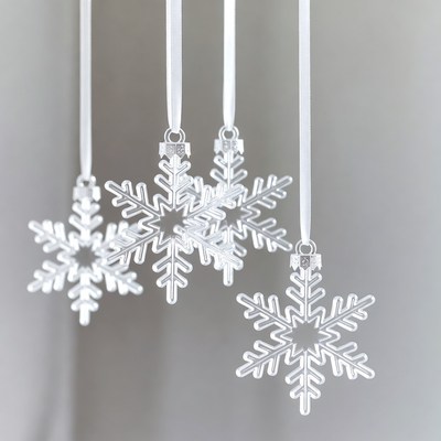 Hanging White Snowflake Ornaments