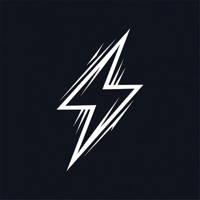 White Lightning Bolt Icon