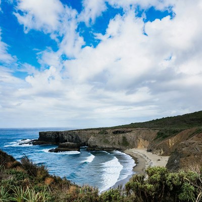Ocean Cliff Beach with Waves