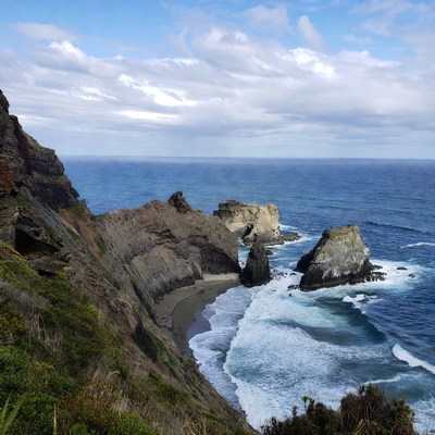 Ocean Cliff with Rocky Beach