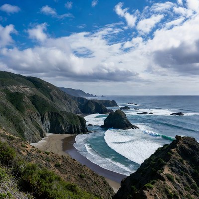Big Sur Coastal Cliffs and Ocean Waves