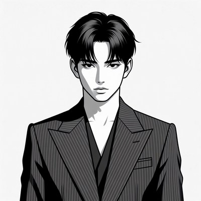 Handsome man in suit illustration