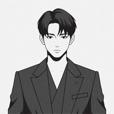 Anime man in suit