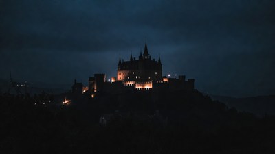 Lit Mont Saint-Michel at Night