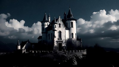 Haunted White Castle at Night