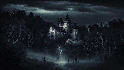 Haunted Castle in Dark Forest