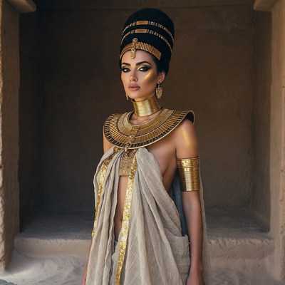 Egyptian woman in golden headdress