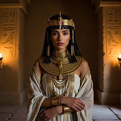 Egyptian woman in golden headdress