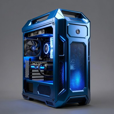 Blue Gaming PC Case