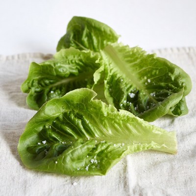 Fresh Lettuce Leaves with Salt