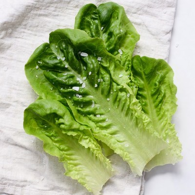 Fresh Lettuce Leaves with Sea Salt