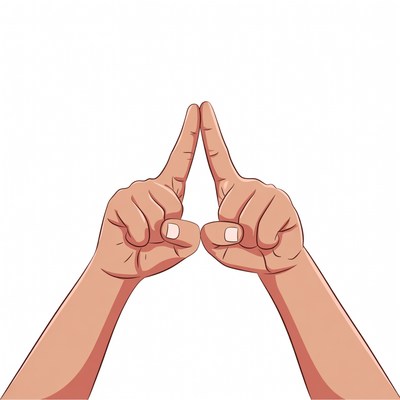 Two hands forming triangle shape