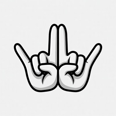 Rock On Hand Gesture Illustration