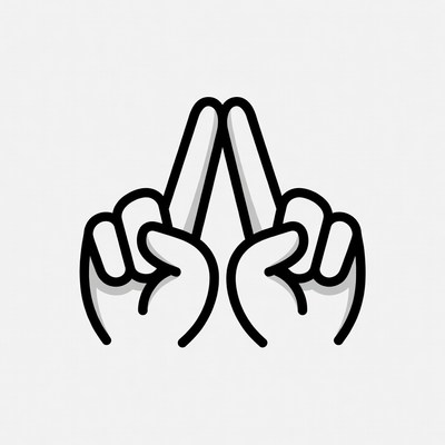 Two hands forming triangle