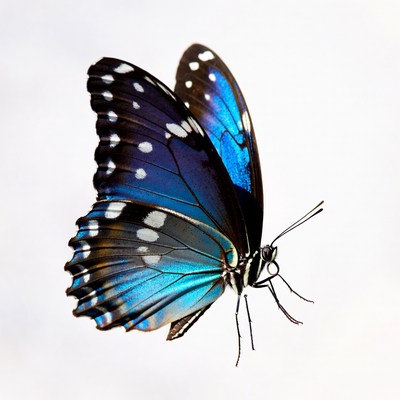Blue butterfly with white spots