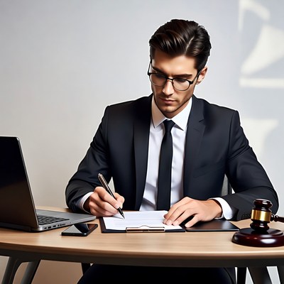 Man signing documents at desk