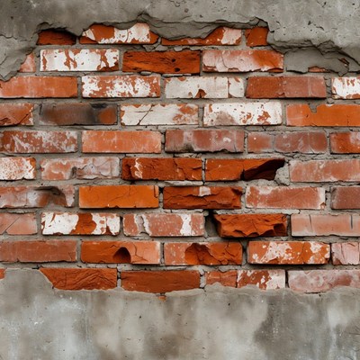 Cracked Red Brick Wall Texture