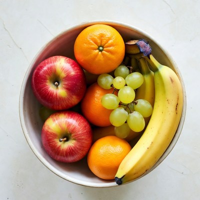 Fresh Fruit Bowl with Apples Oranges