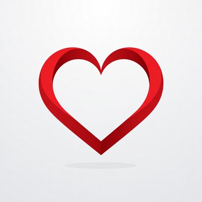 Red 3D Heart Illustration