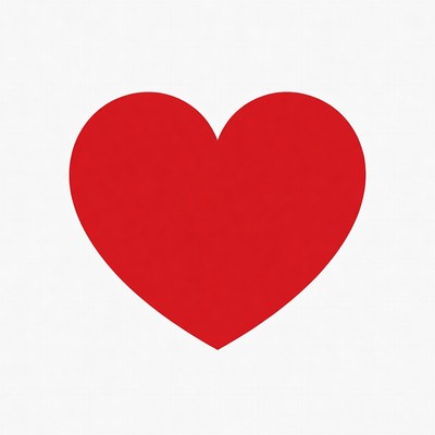Red heart on white background