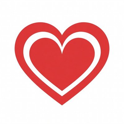 Red Double Outline Heart Icon