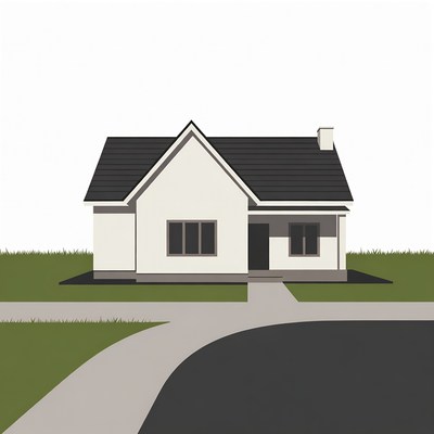 White house with black roof