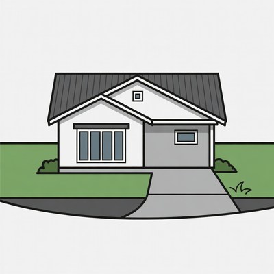 White house with gray roof