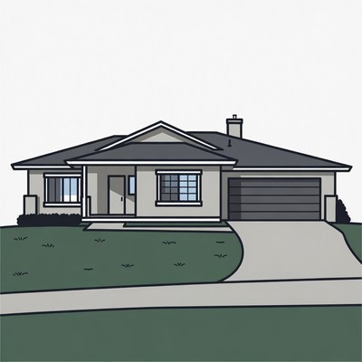 Modern Suburban House Illustration