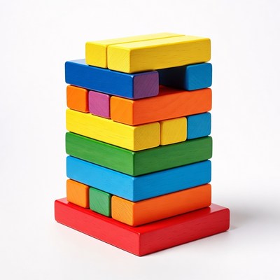 Colorful wooden blocks tower