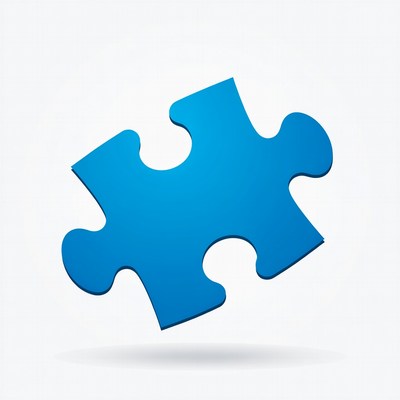 Blue puzzle piece illustration