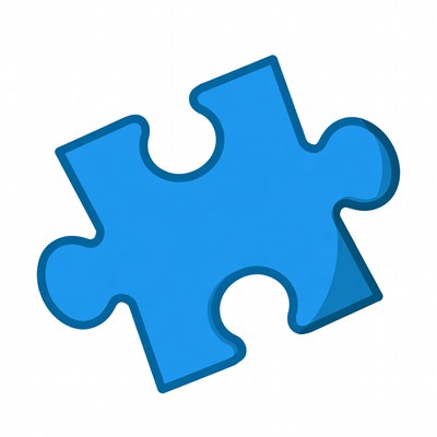 Blue puzzle piece illustration