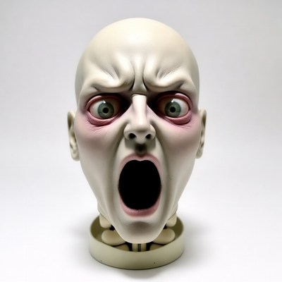 Screaming Mannequin Head on Stand