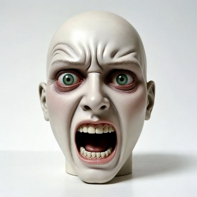 Bald Head Screaming in Horror