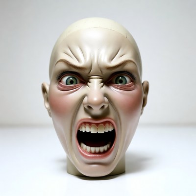 Angry Screaming Mannequin Head