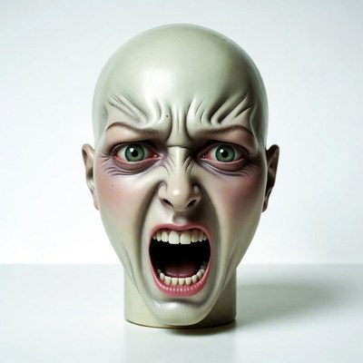 Screaming Mannequin Head Closeup