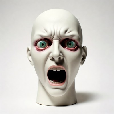 Terrified Mannequin Head Screaming