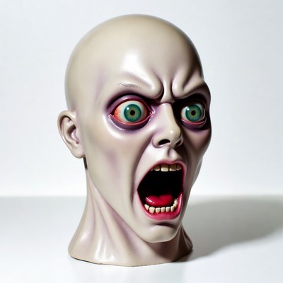 Terrifying Zombie Head Screaming