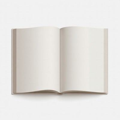 Open Book on White Background