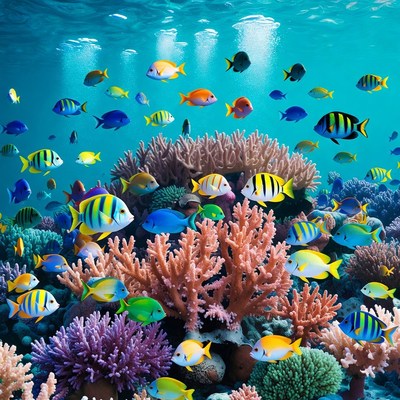 Colorful Tropical Fish Coral Reef