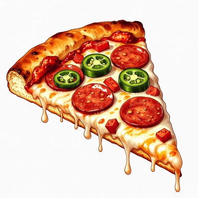 Pepperoni Jalapeno Pizza Slice