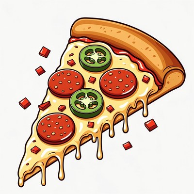 Pepperoni Jalapeno Pizza Slice