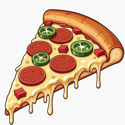 Pepperoni Jalapeno Pizza Slice